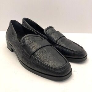 Vionic Sellah Loafers Womens 8 Black Pebbled Leather Flats Orthotic Shoes